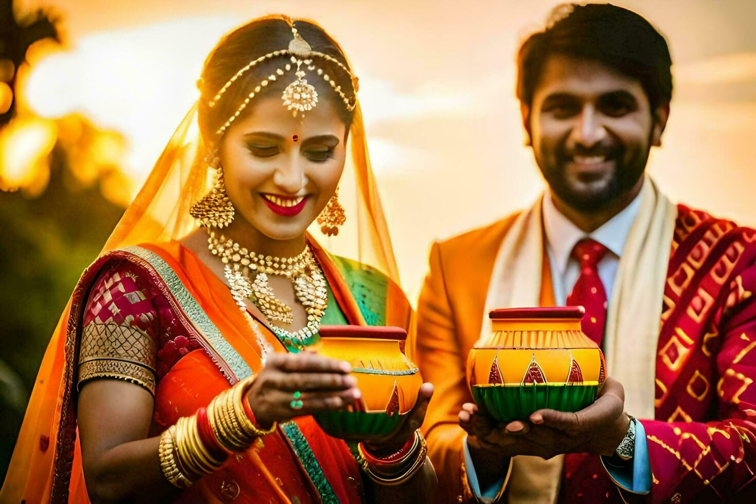 indian wedding traditions and customs. AI-Generated photo
