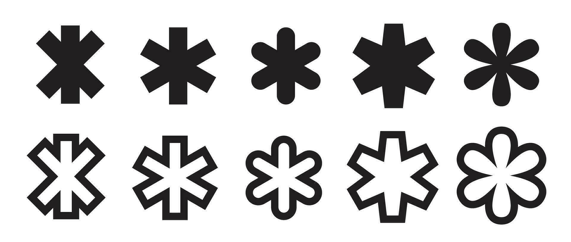 asterisk sign writing symbol star mark vector