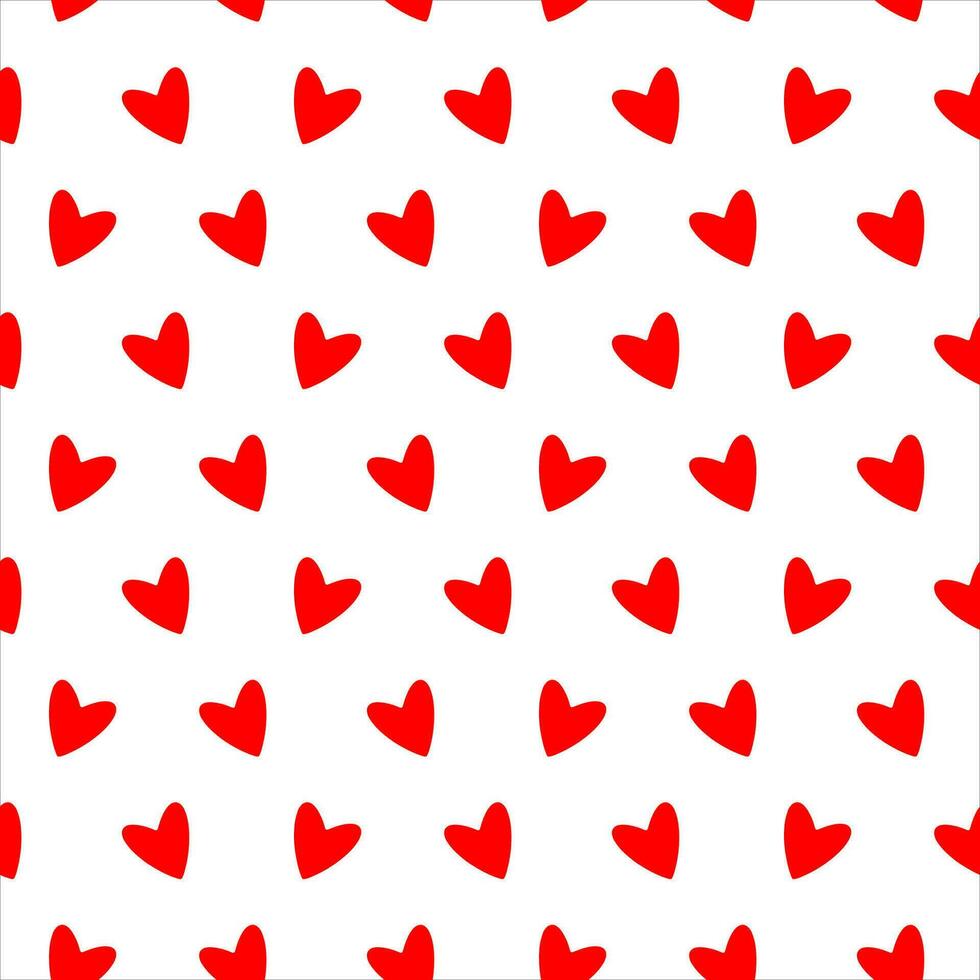 Vector hearts seamless pattern. Simple repeating texture with chaotic red hearts. Stylish hipster texture with red hearts. Doodle heart seamless pattern for Valentine day, wedding, date, xmas, easter
