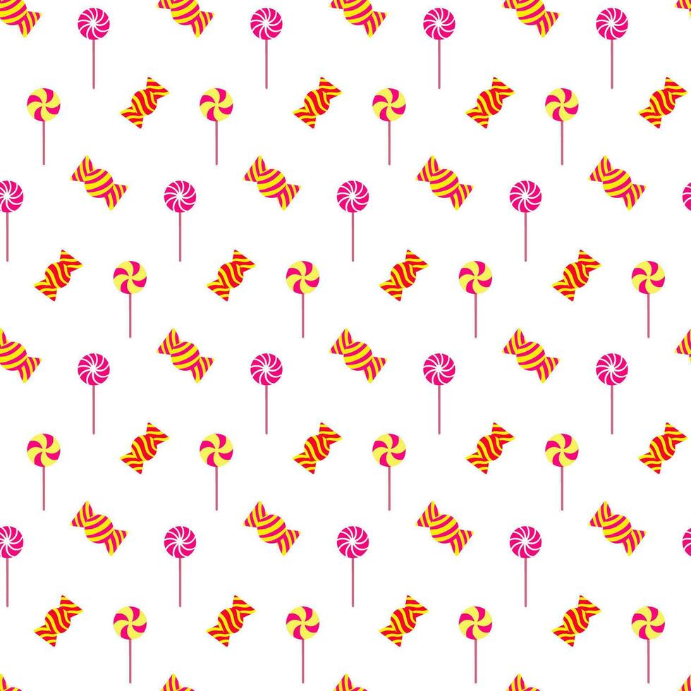 Swirls lollipops, candies seamless pattern for Valentine day. Doodle lollipop pattern wrap for Valentine day, Xmas, Easter, New Year, halloween. Doodle Valentine sweets and lollipops for sweet tooth vector