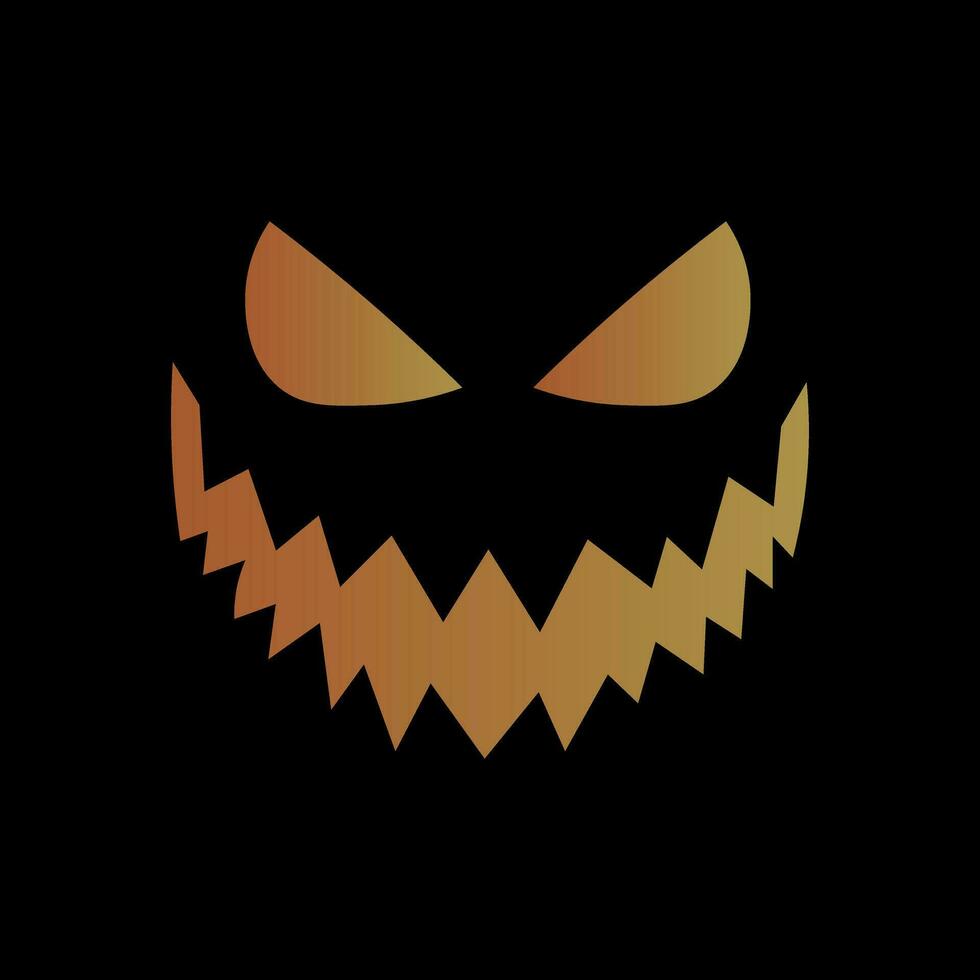 Halloween pumpkin smile. Scary face vector