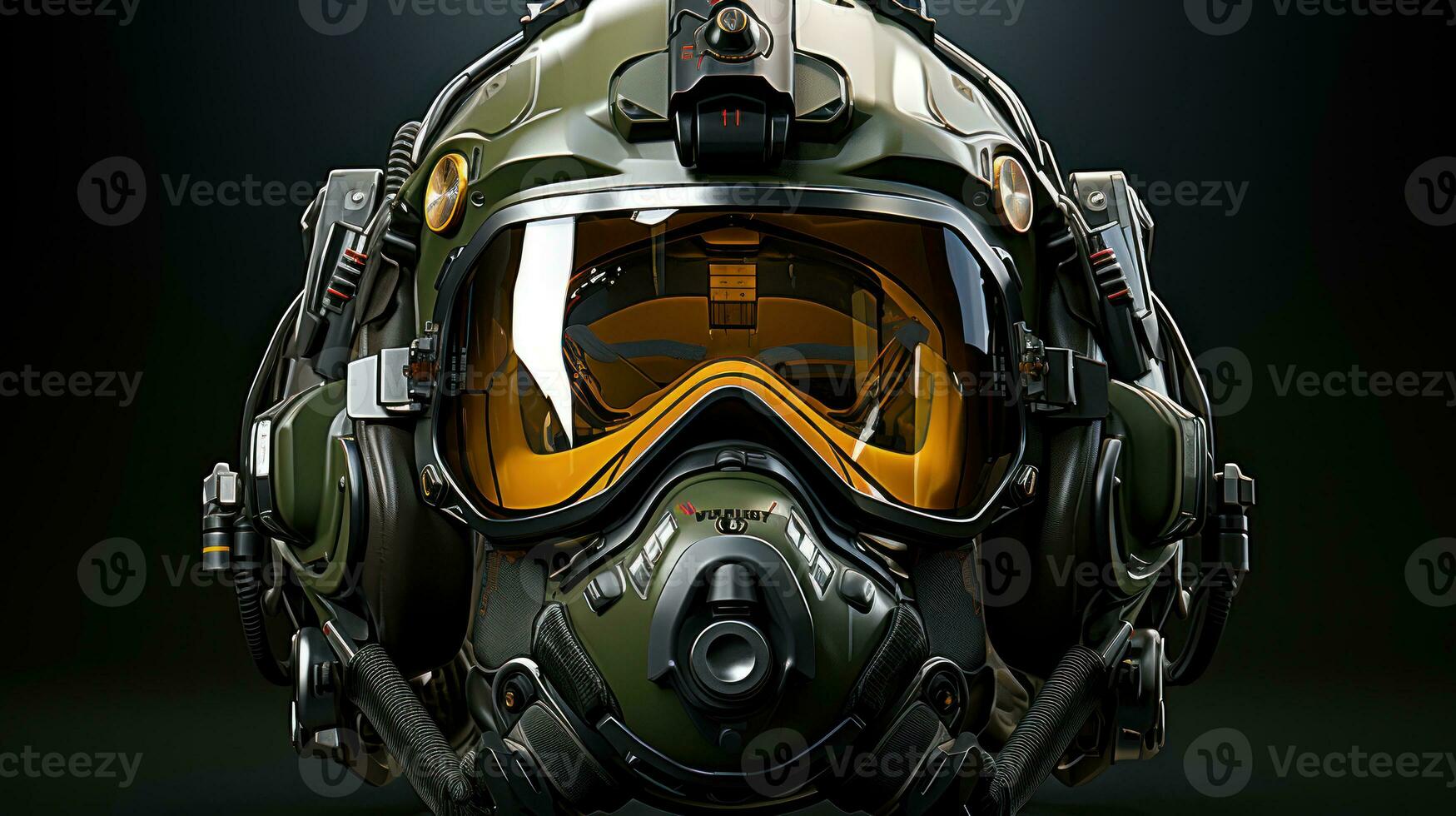 3D CG rendering of aircraft jet military ship helmet. High resolution image. photo