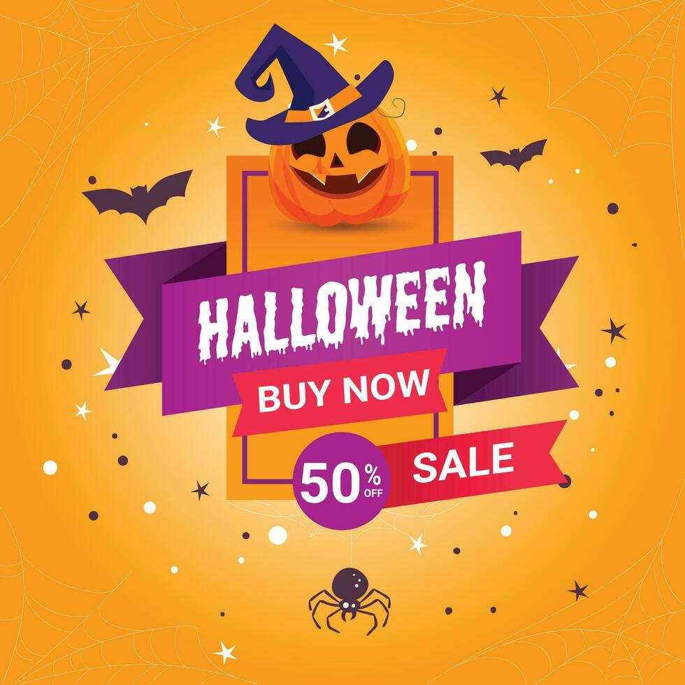 Halloween sale composition and free vector
