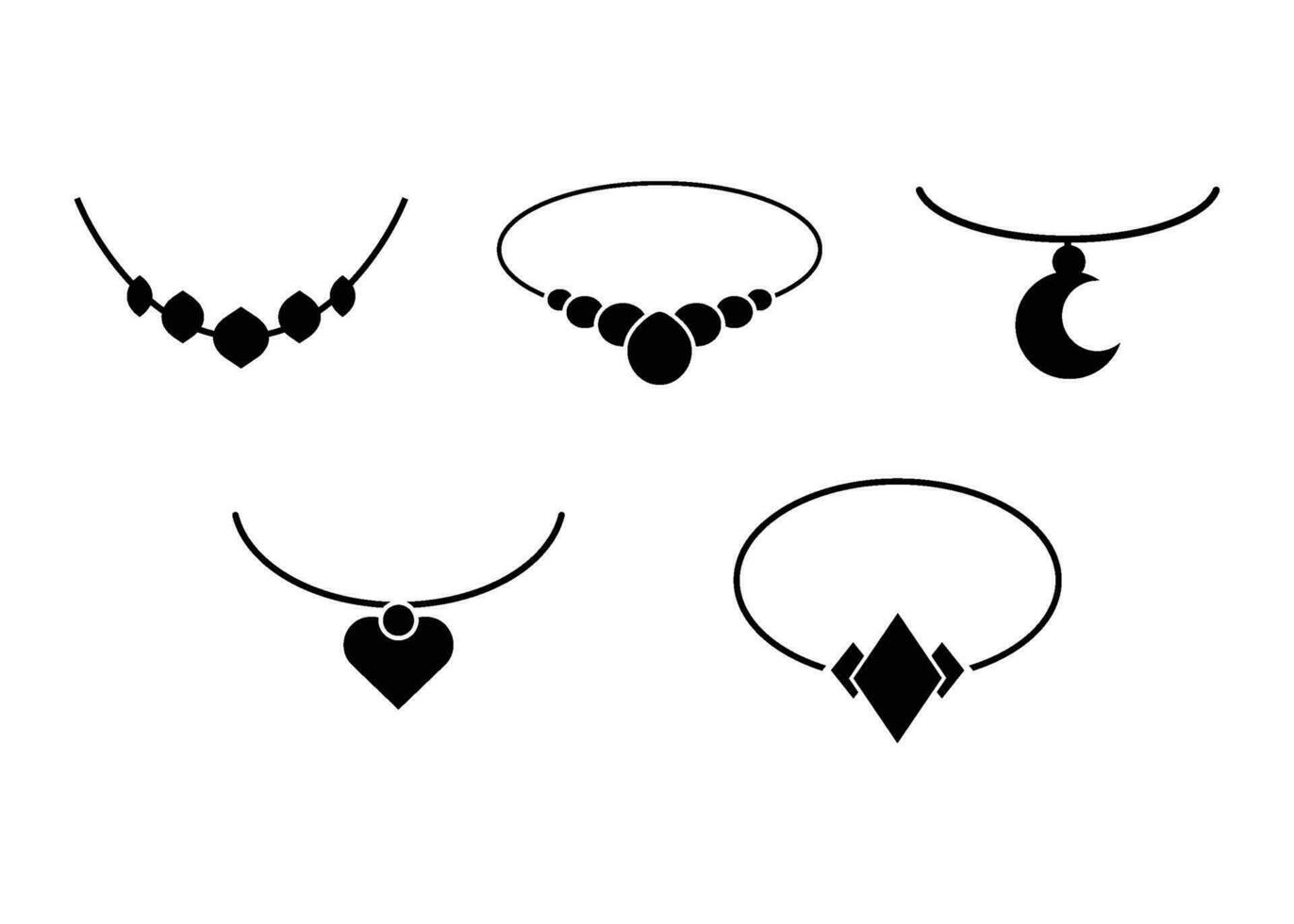 Necklace jewelry icon line design template isolated illustration