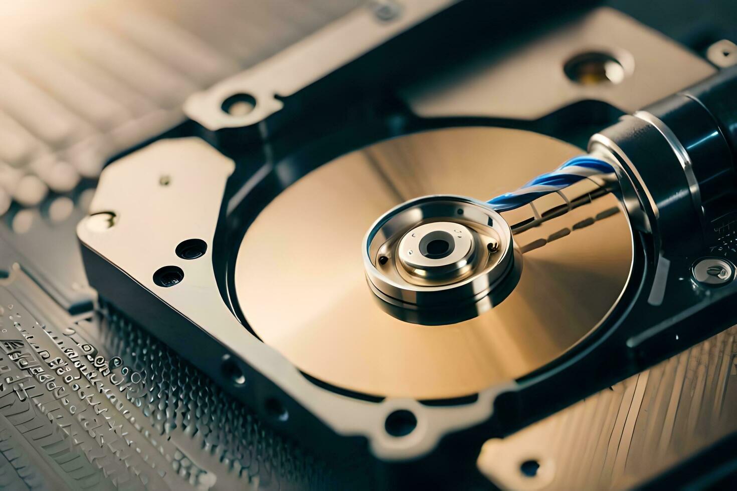 a hard disk is being removed from a computer. AI-Generated photo