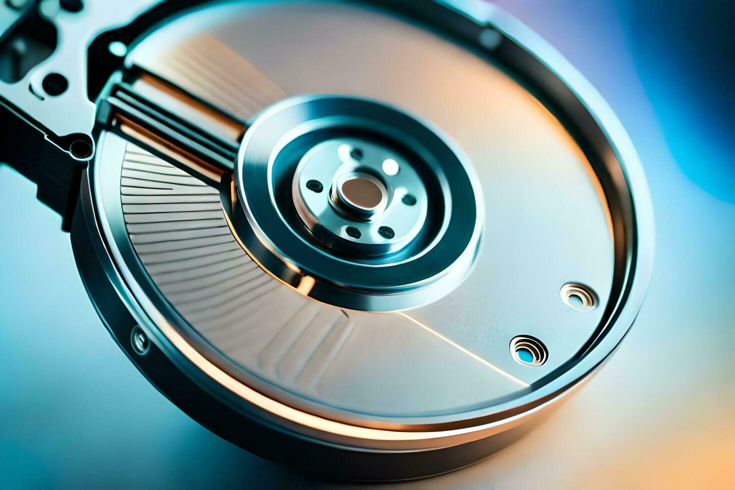 a close up of a hard drive. AI-Generated photo