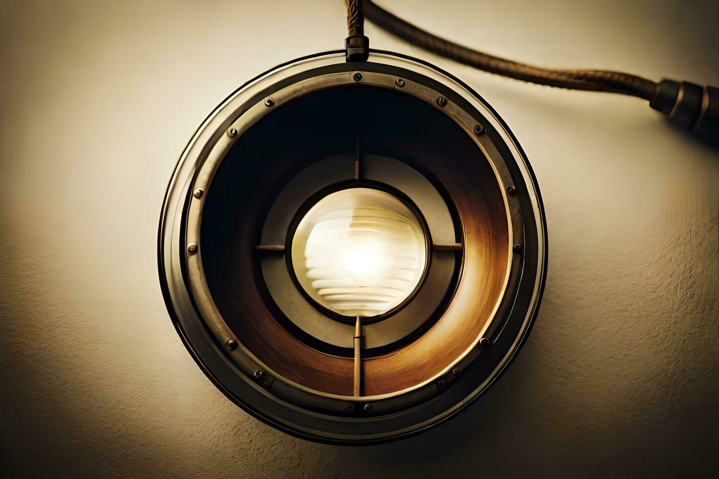 a light bulb hanging from a wall. AI-Generated photo