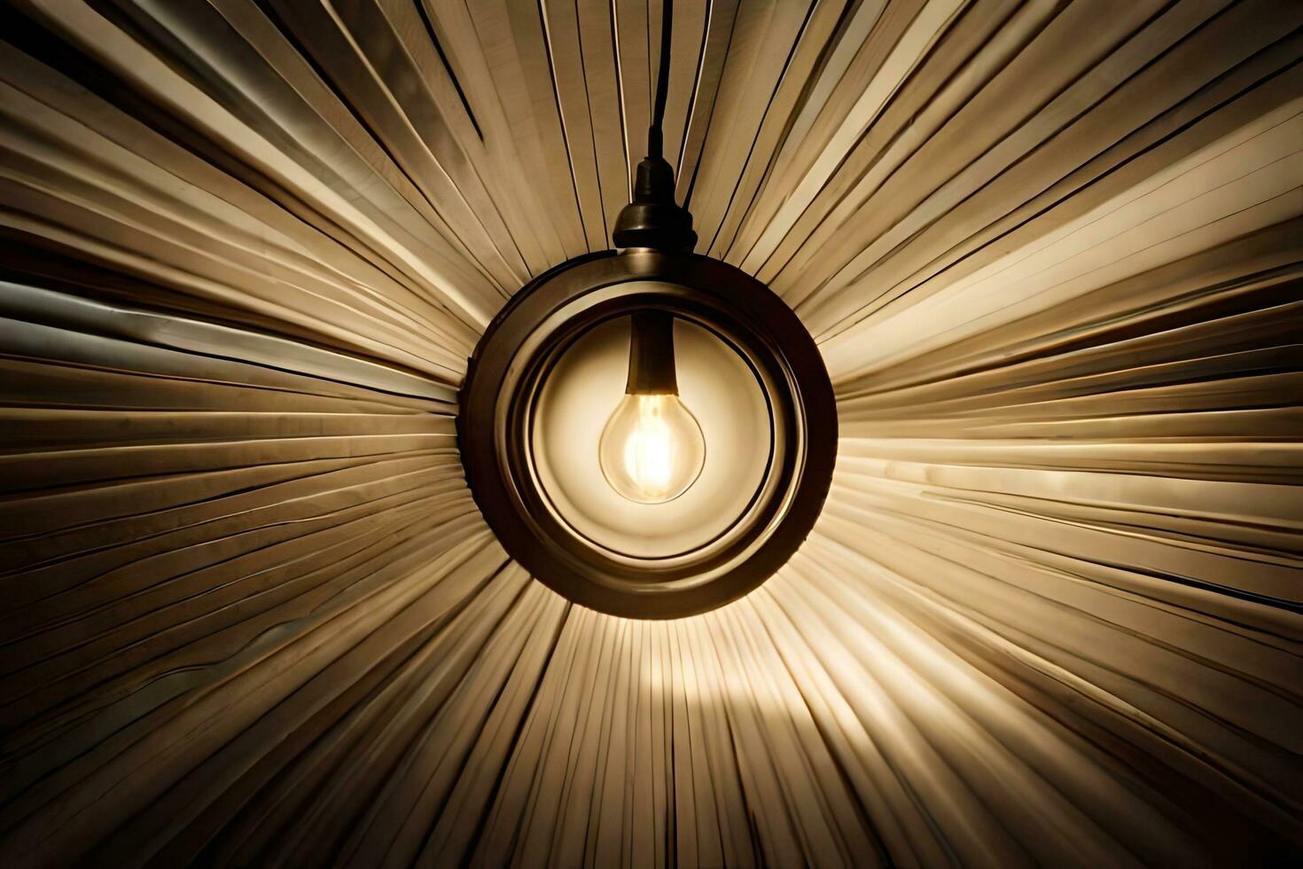 a light bulb is shining in a dark room. AI-Generated photo