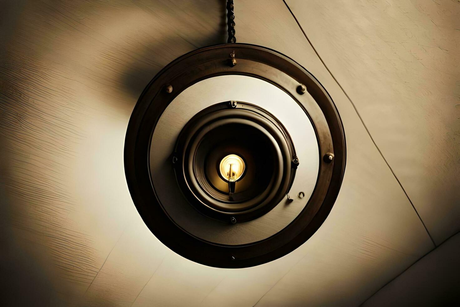 a light bulb hanging from a ceiling. AI-Generated photo