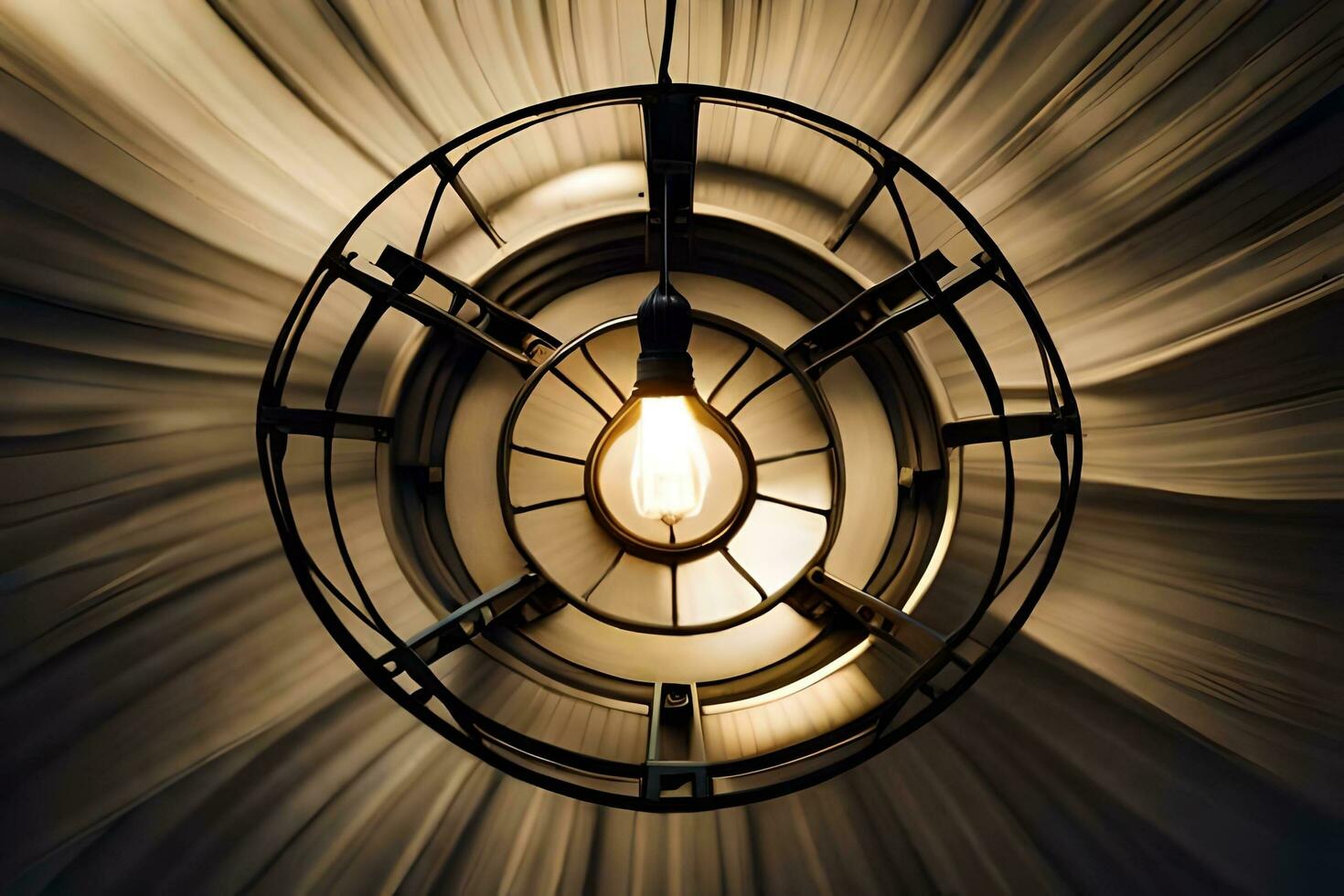 a light bulb is in a circular cage. AI-Generated photo
