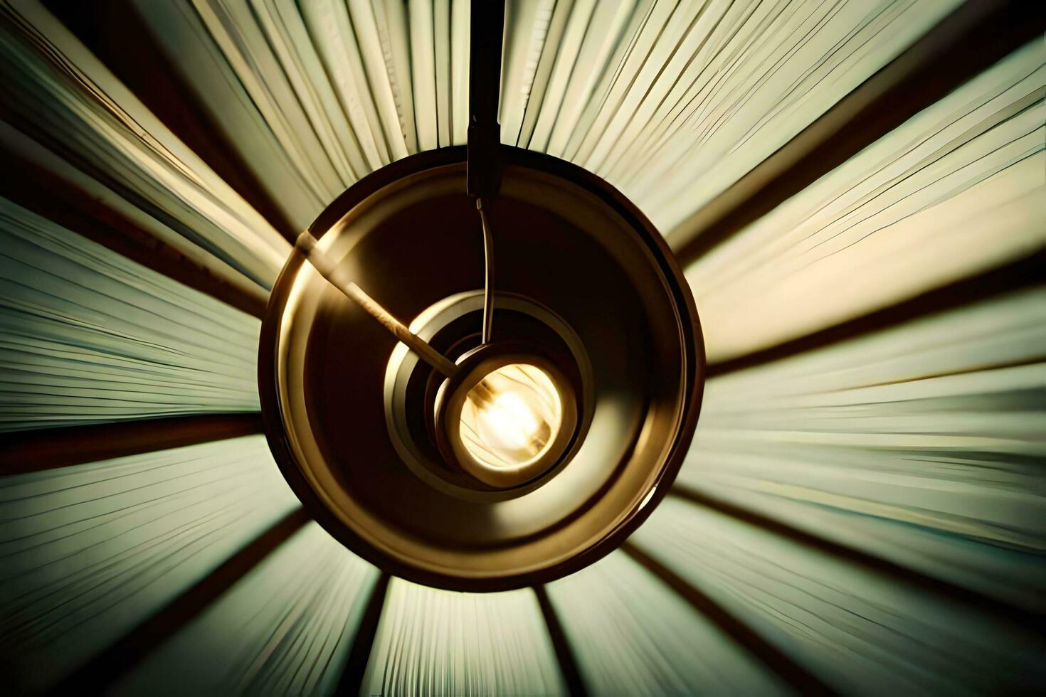 a close up of a lamp with a circular light. AI-Generated photo