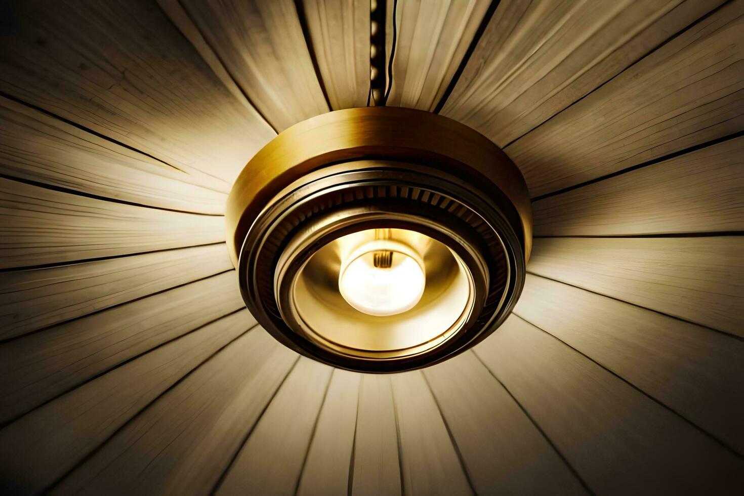 a light bulb is hanging from a ceiling. AI-Generated photo