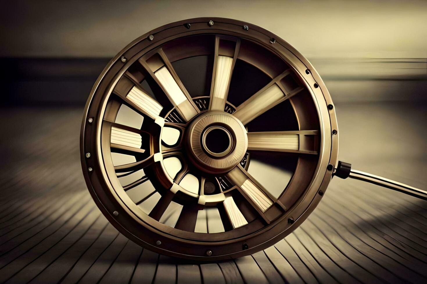 a close up of a wheel with a black background. AI-Generated photo