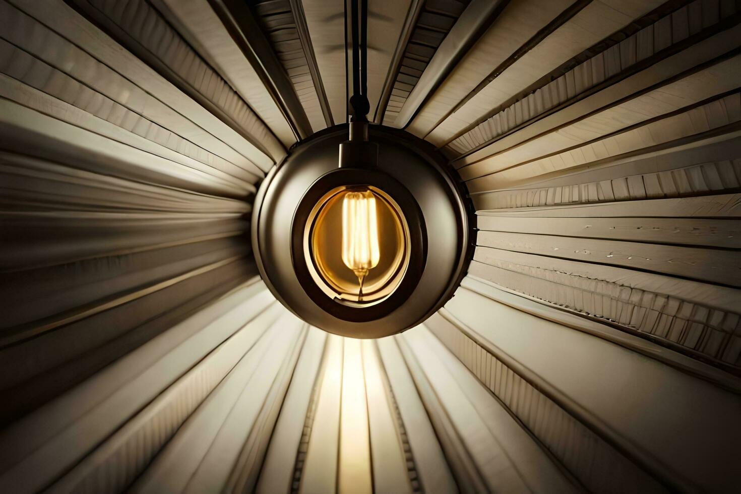 a light bulb is hanging from a wall. AI-Generated photo