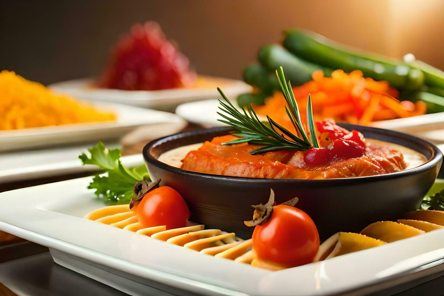 a variety of different types of food on a table. AI-Generated photo