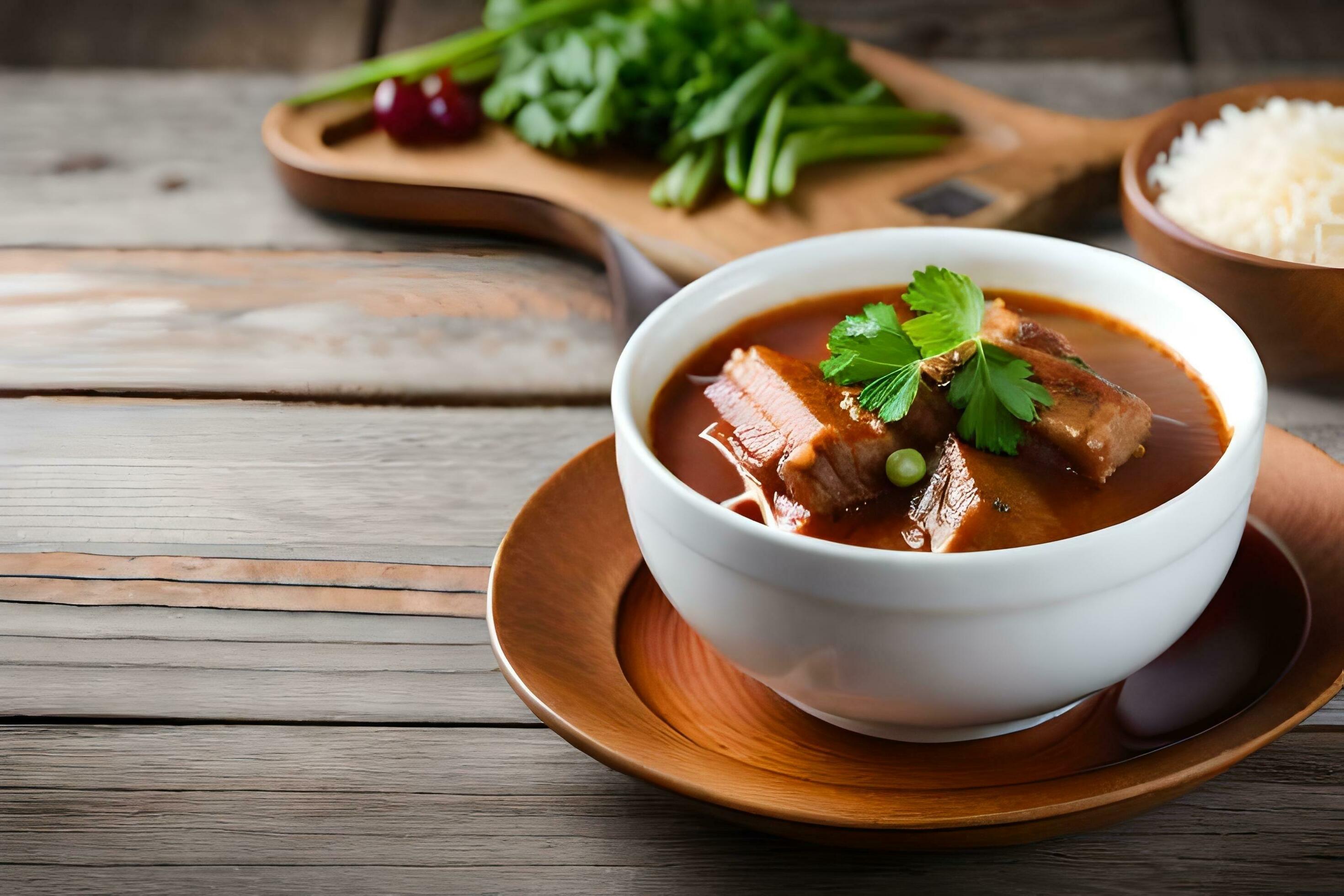 chinese beef and rice soup. AIGenerated 32453710 Stock Photo at Vecteezy