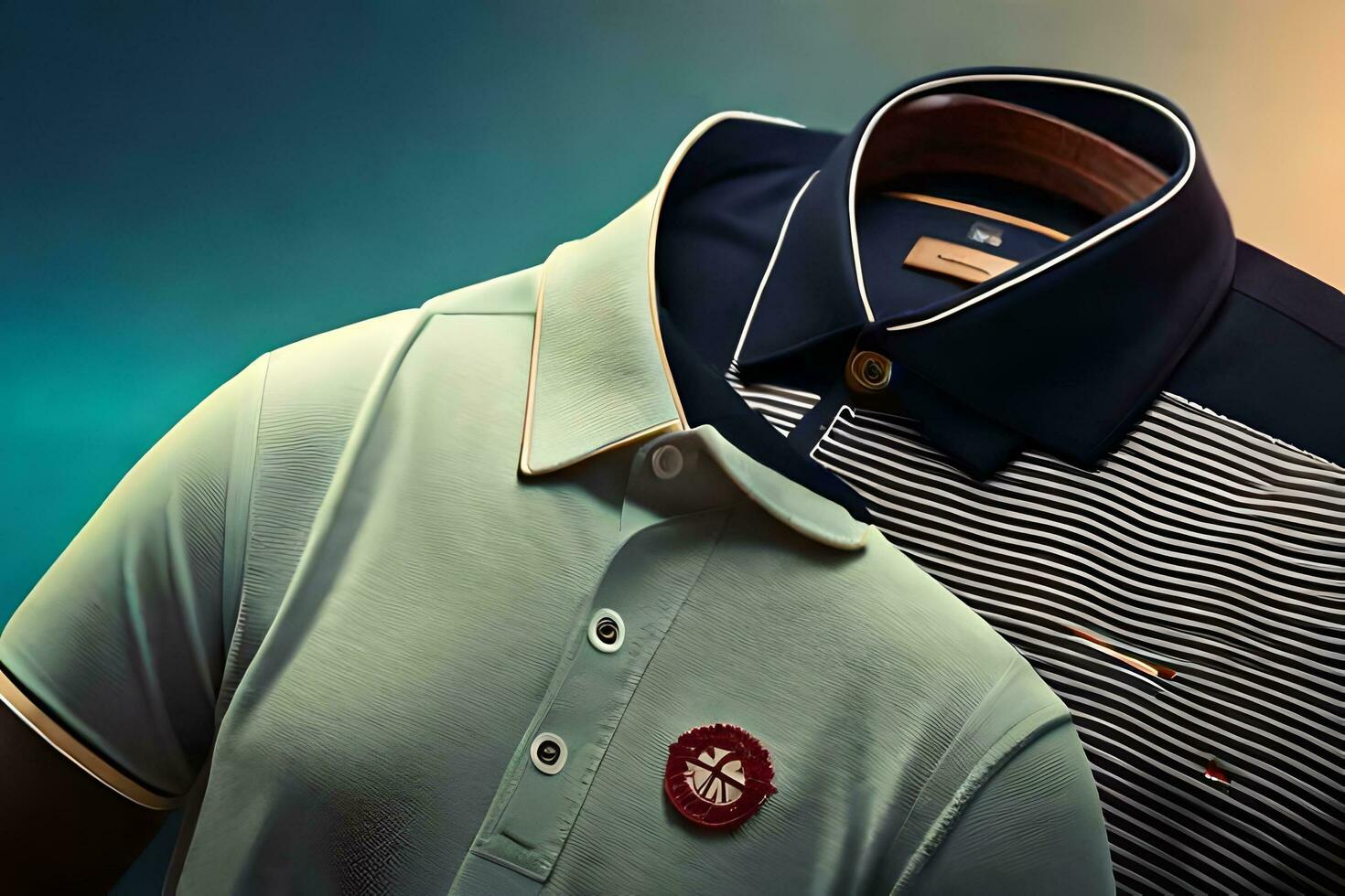 a man's shirt and a polo shirt are shown. AI-Generated photo