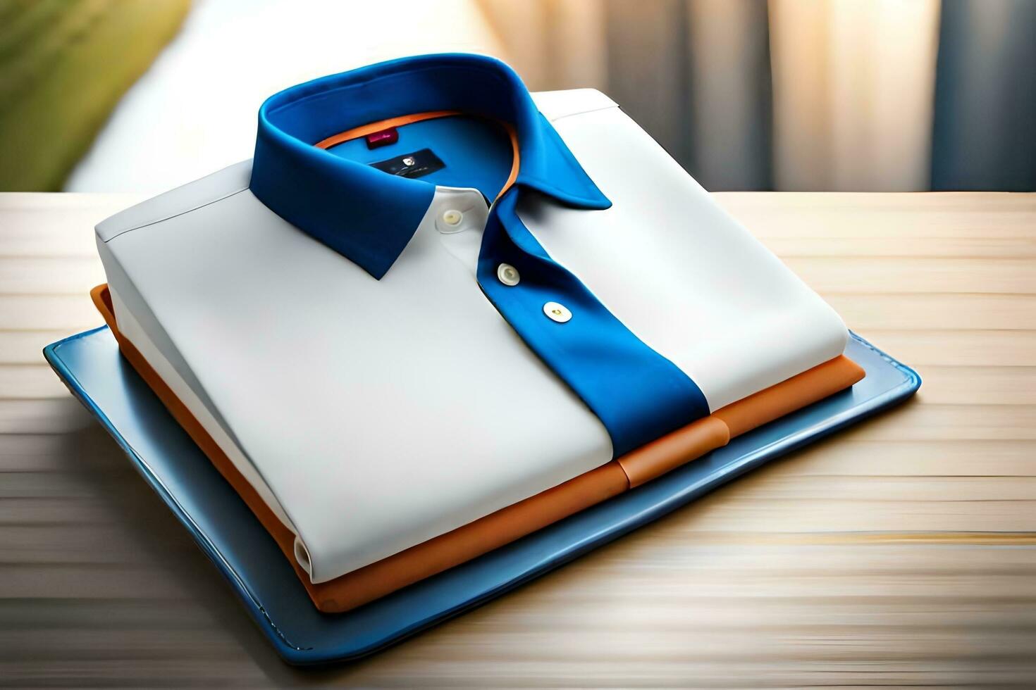 a shirt and tie on a table. AI-Generated photo