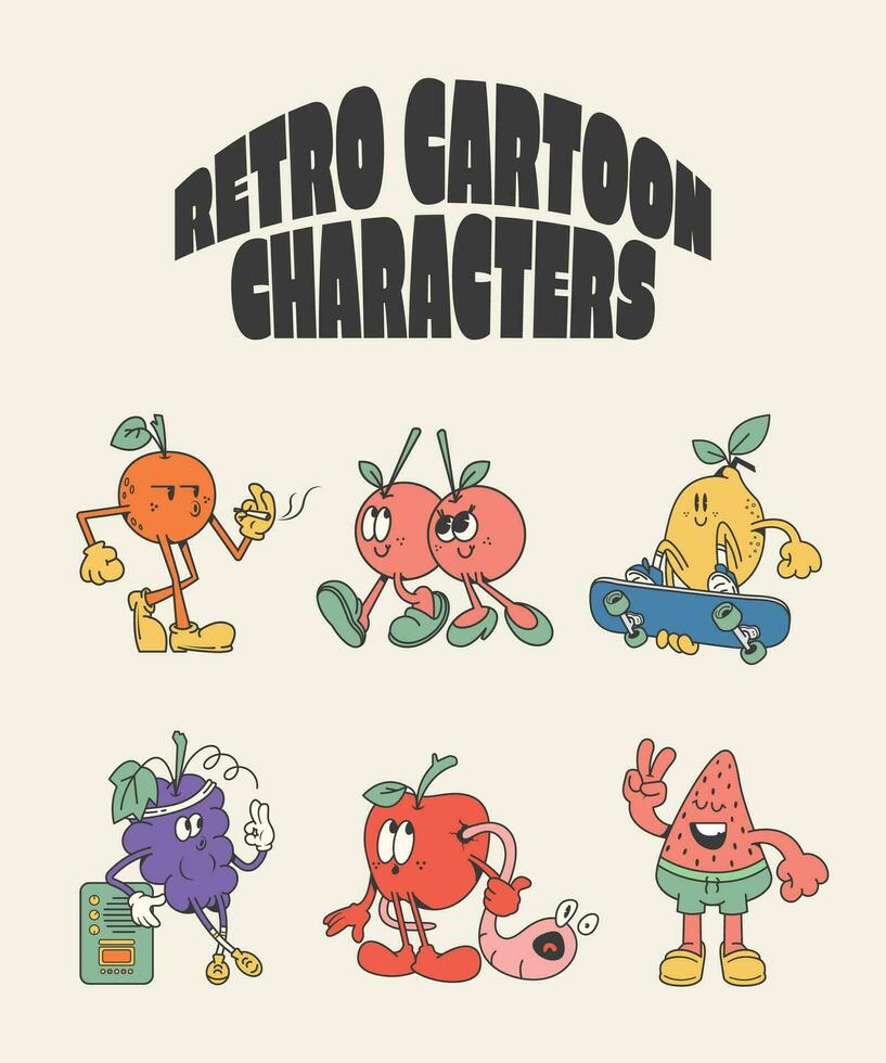 GROOVY CARTOON CHARACTERS vector