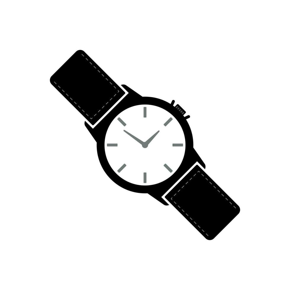 Clock icon in flat style, Business watch. Vector design element