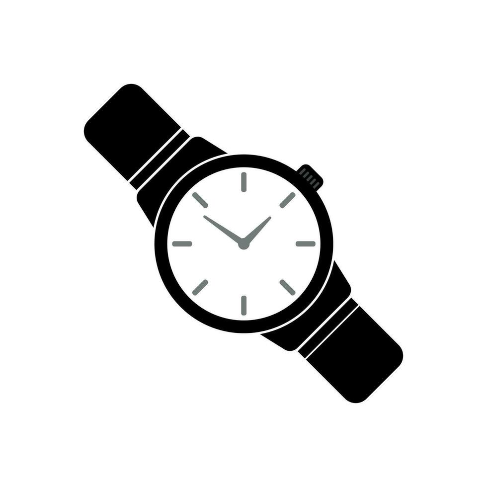 Clock icon in flat style, Business watch. Vector design element