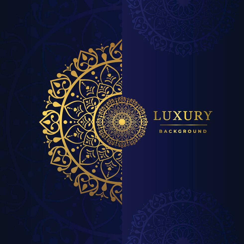 Luxury gold mandala ornate background for wedding invitation, book cover. Arabesque islamic background Pro Vector