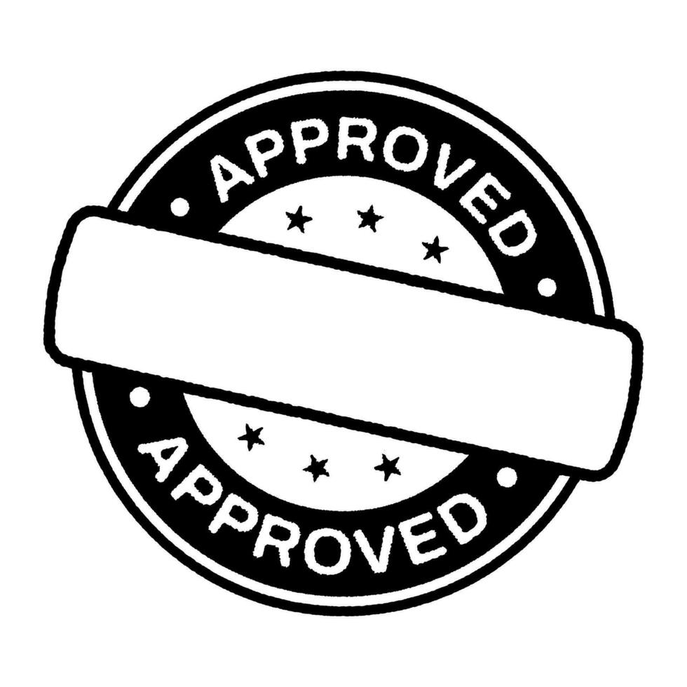 Approved stamp with blank sign. Round grunge approved sign. Vector illustration