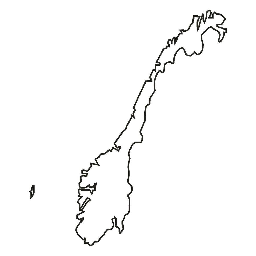 Noruega mapa icono vector
