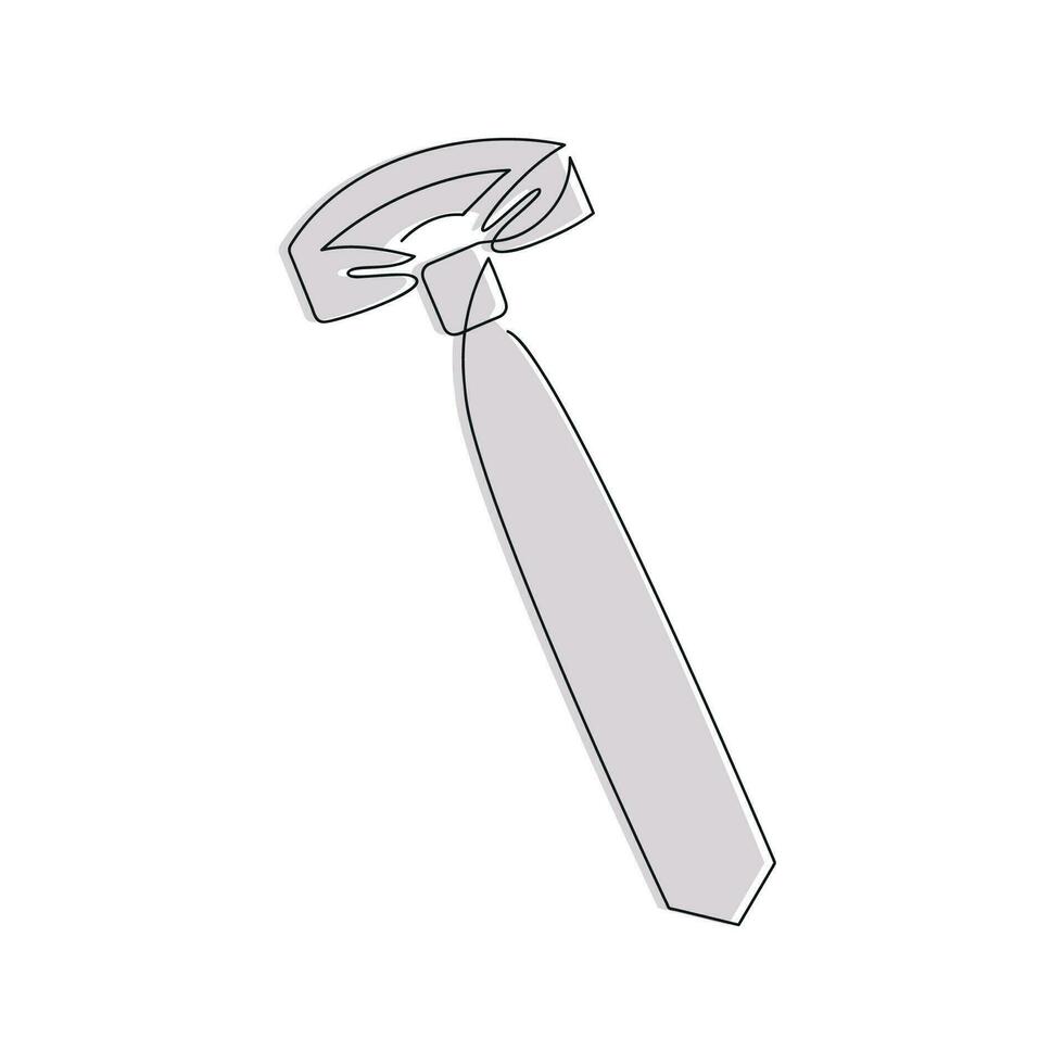 Tie drawn in one continuous line in color. One line drawing, minimalism. Vector illustration.