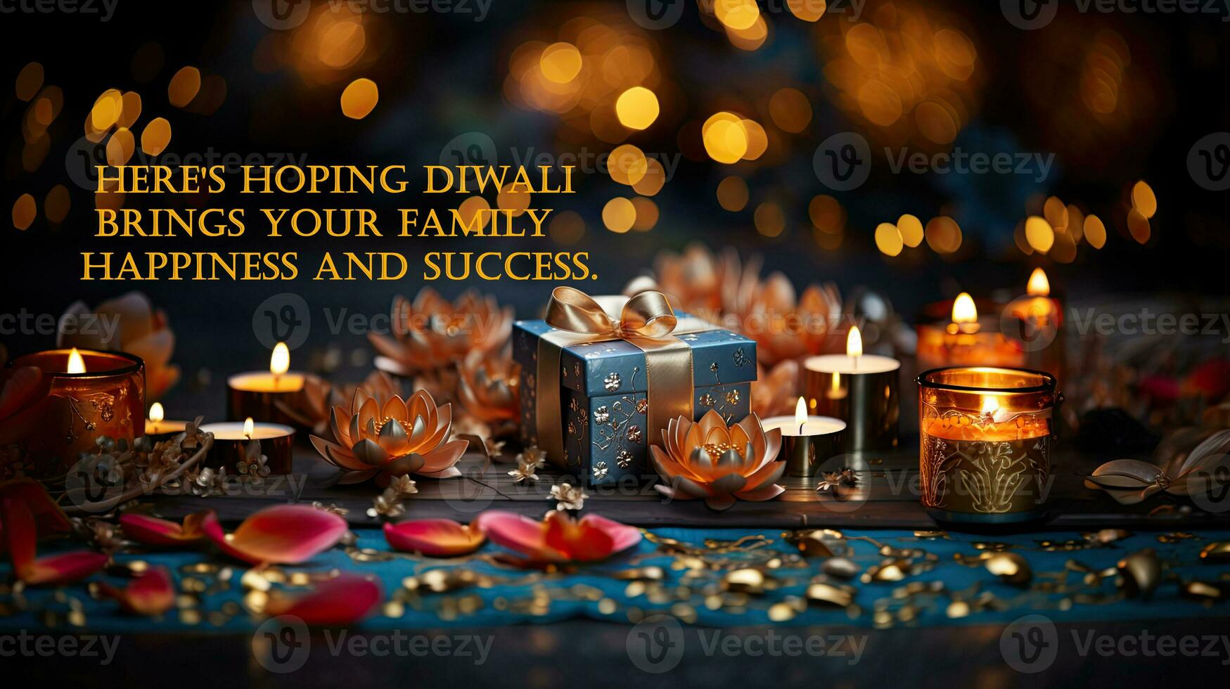 Here's hoping Diwali brings your family happiness and success. Greeting indian holdiday card. photo