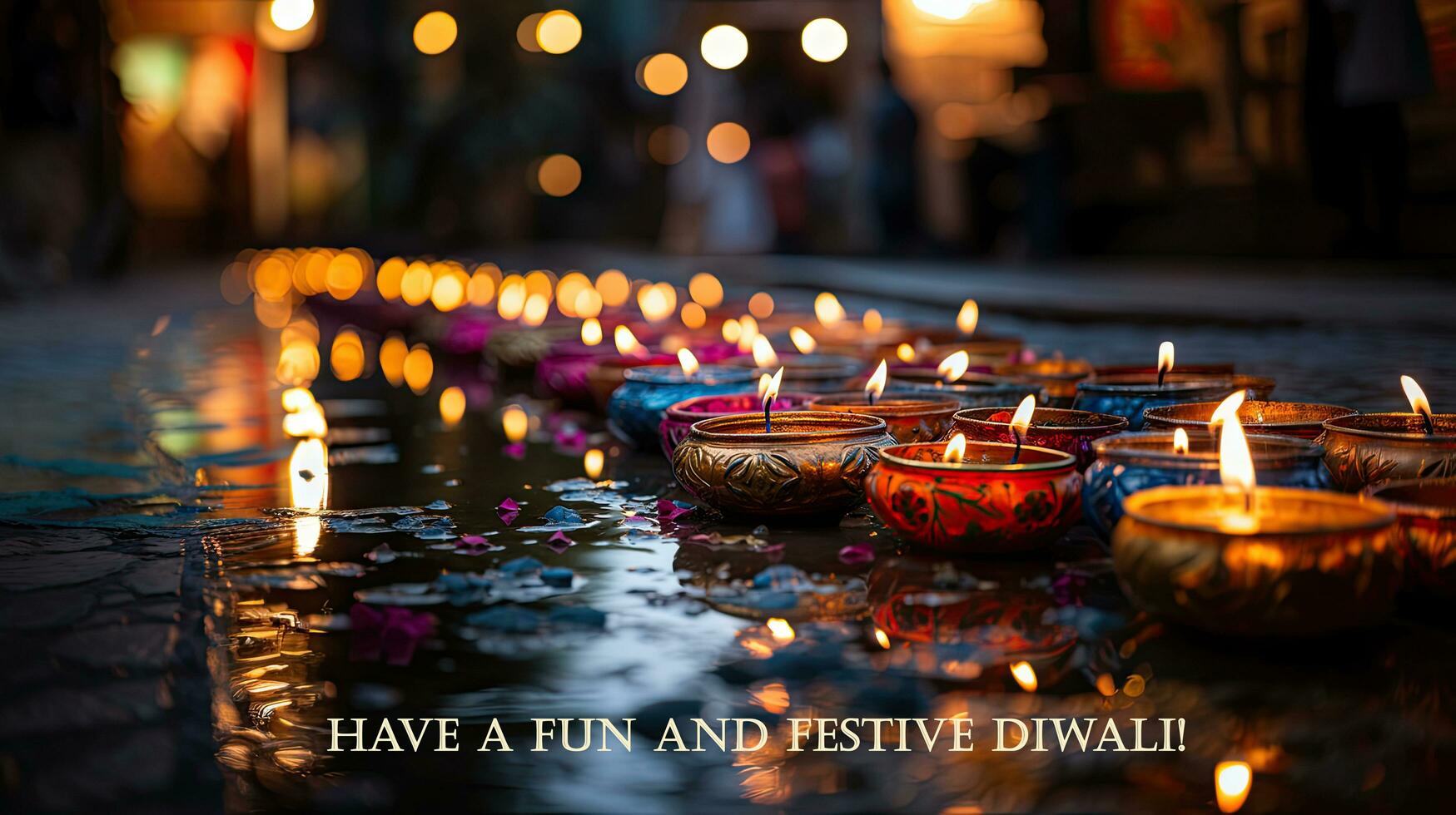 Have a fun and festive Diwali Greeting indian holdiday card. photo