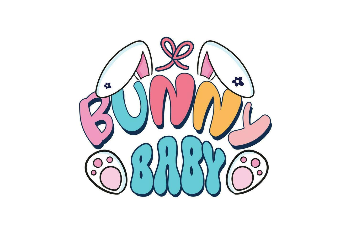Bunny baby vector easter t-shirt design