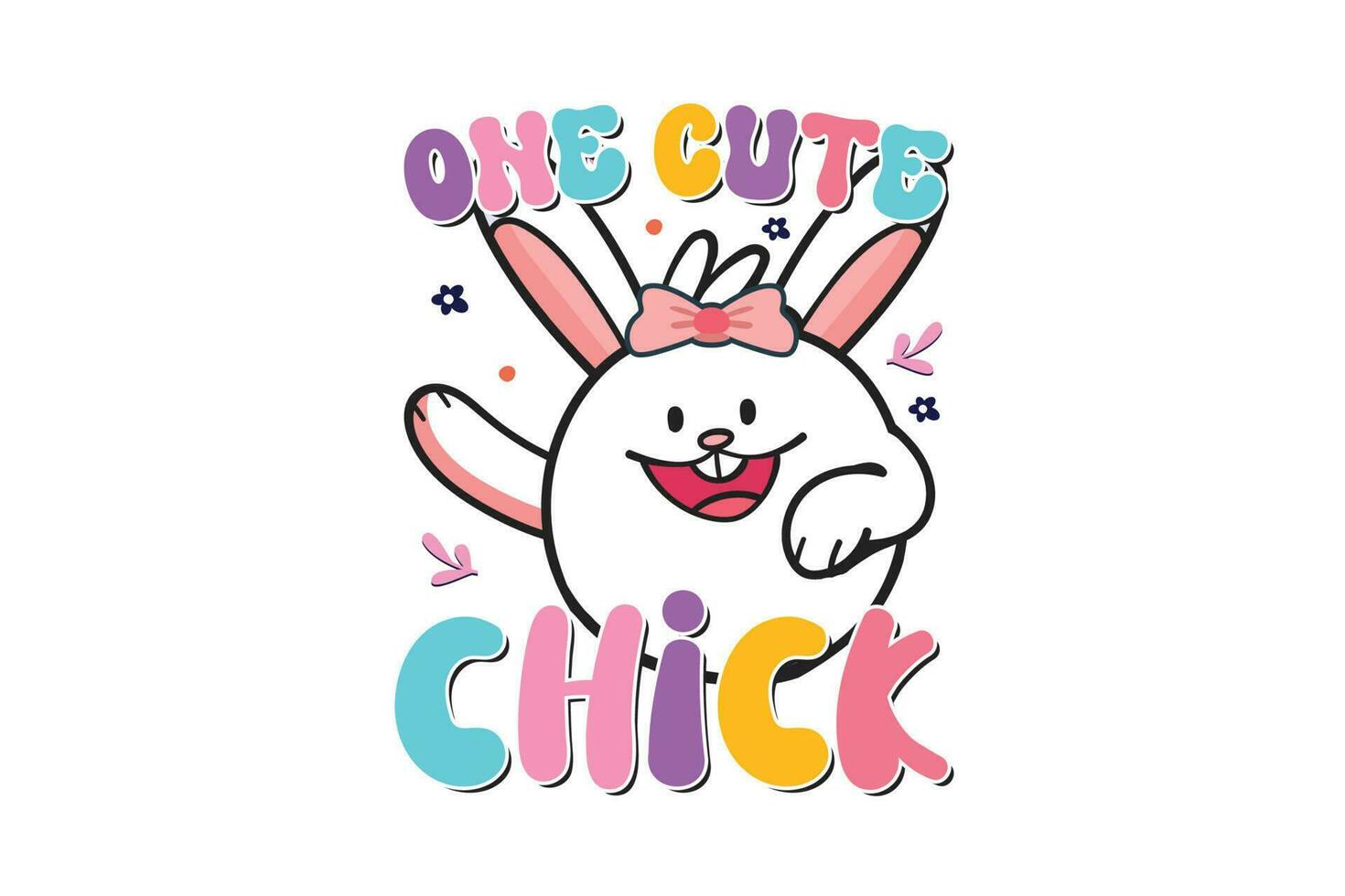 One cute chick easter vector t-shirt design