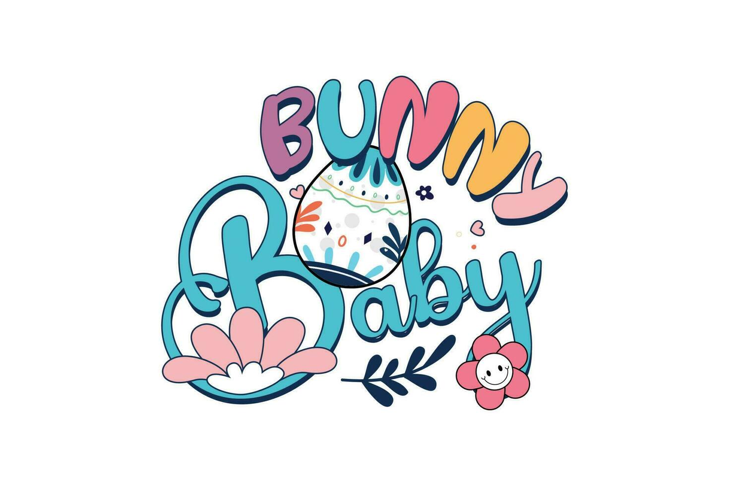 Bunny baby easter vector t-shirt design