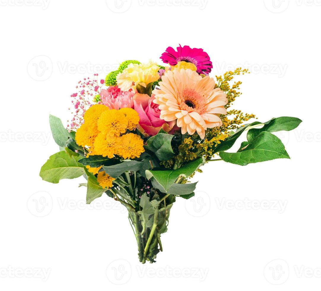 Flowers bouquet isolated on white background photo