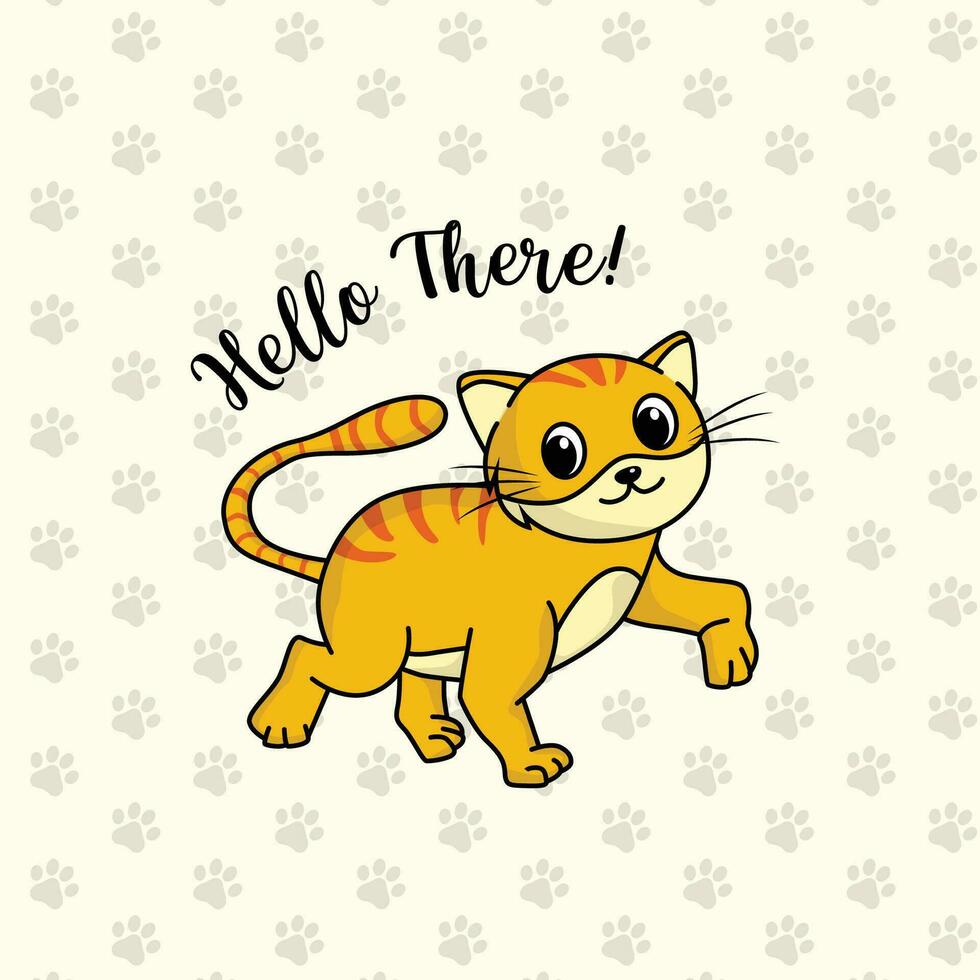 Cute Cat Walking vector