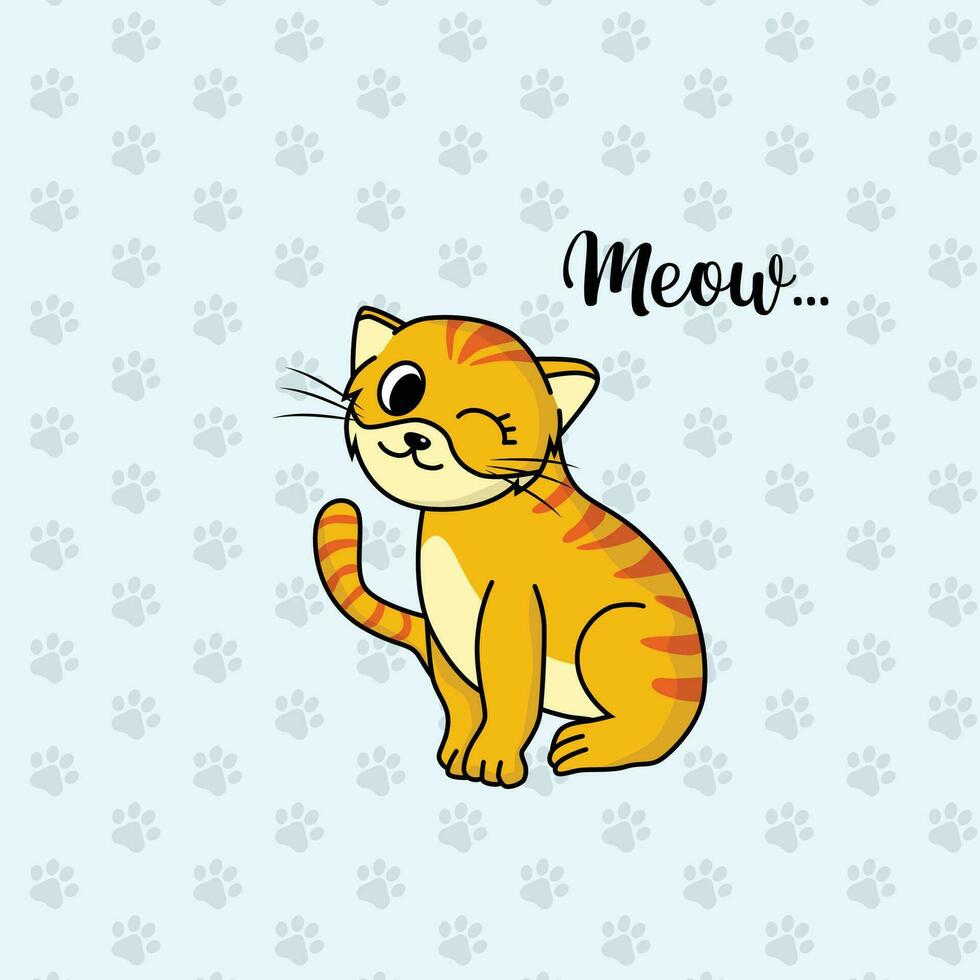 Cute Cat Side View vector