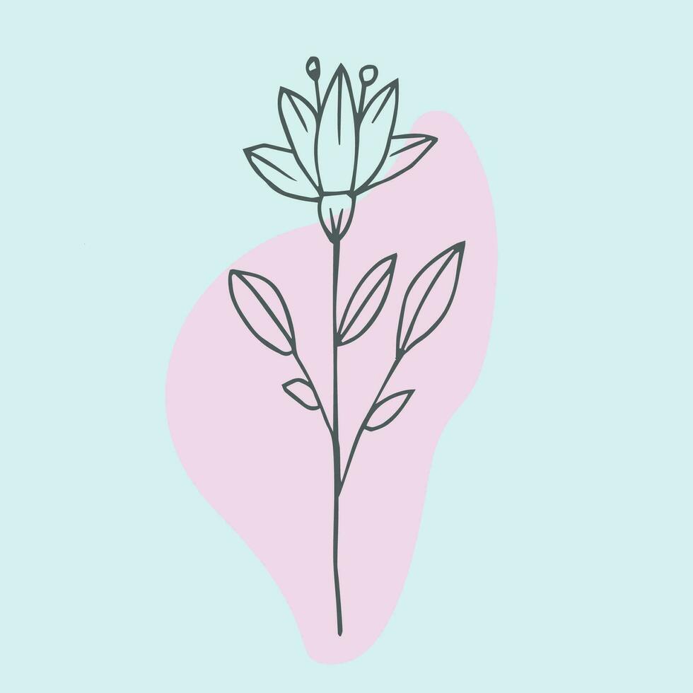 Hand Drawn Simple Flower Outline vector