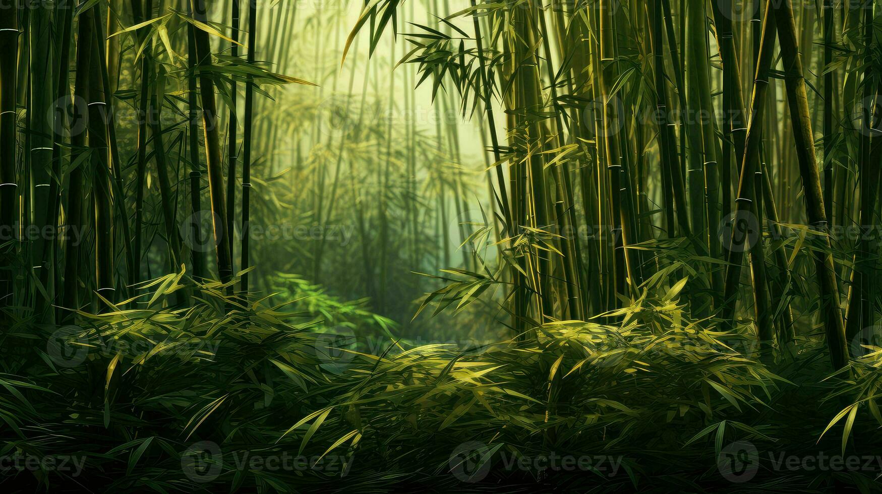 leaf tropical bamboo forest ai generated photo