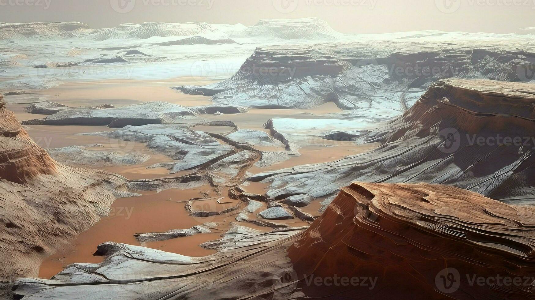 space mars glaciers slow ai generated photo
