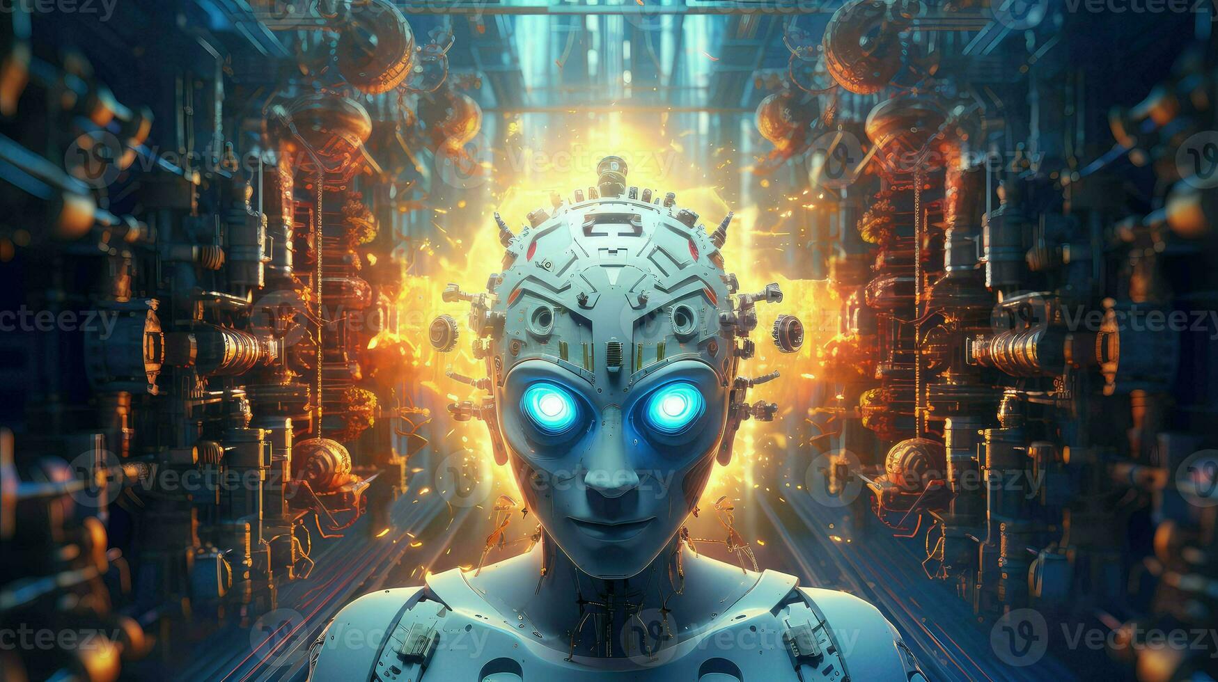 artificial brain robot digital ai generated photo