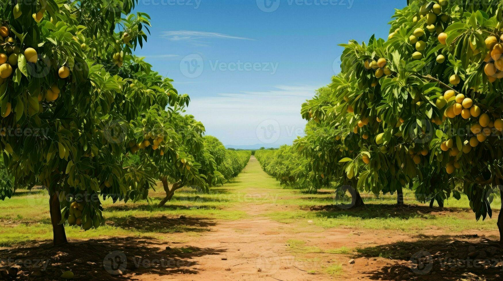 tropical island mango groves ai generated photo