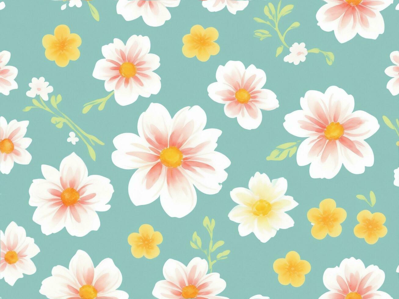 Seamless pattern floral, flower pattern ai generative photo
