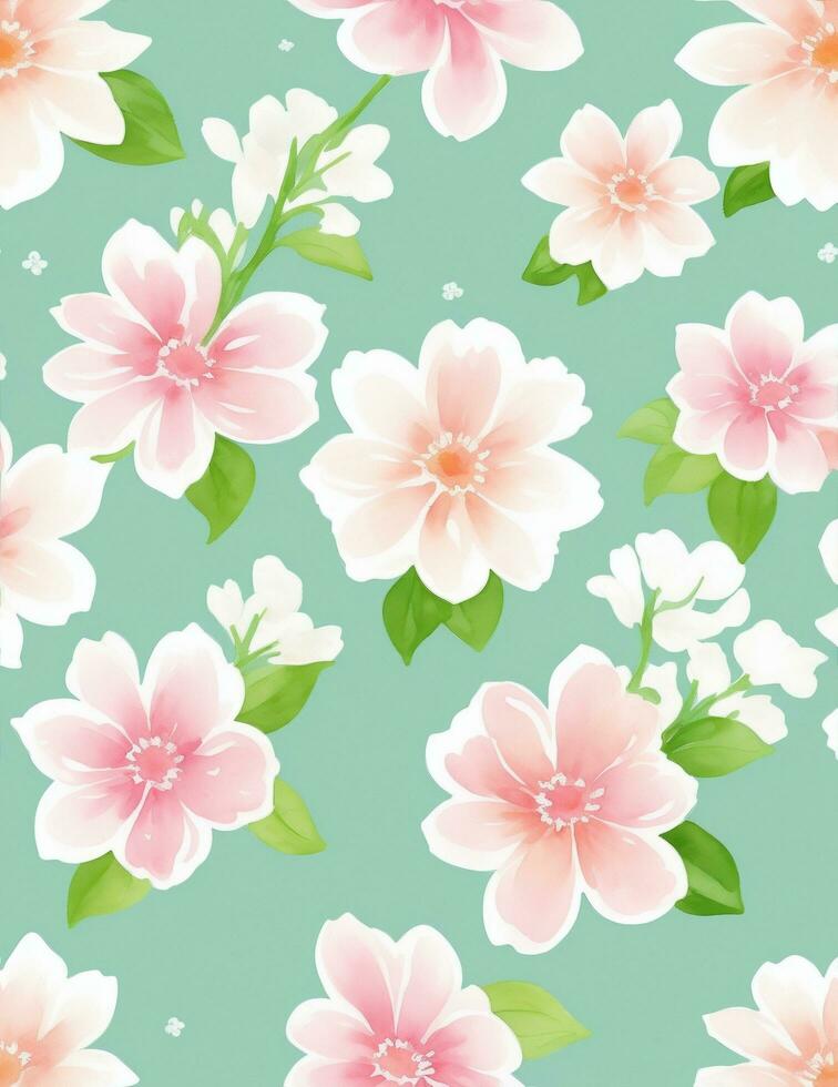 Seamless pattern floral, flower pattern ai generative photo