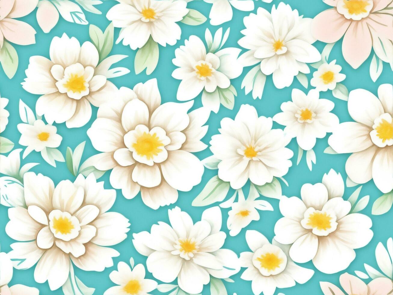 Seamless pattern floral, flower pattern ai generative photo