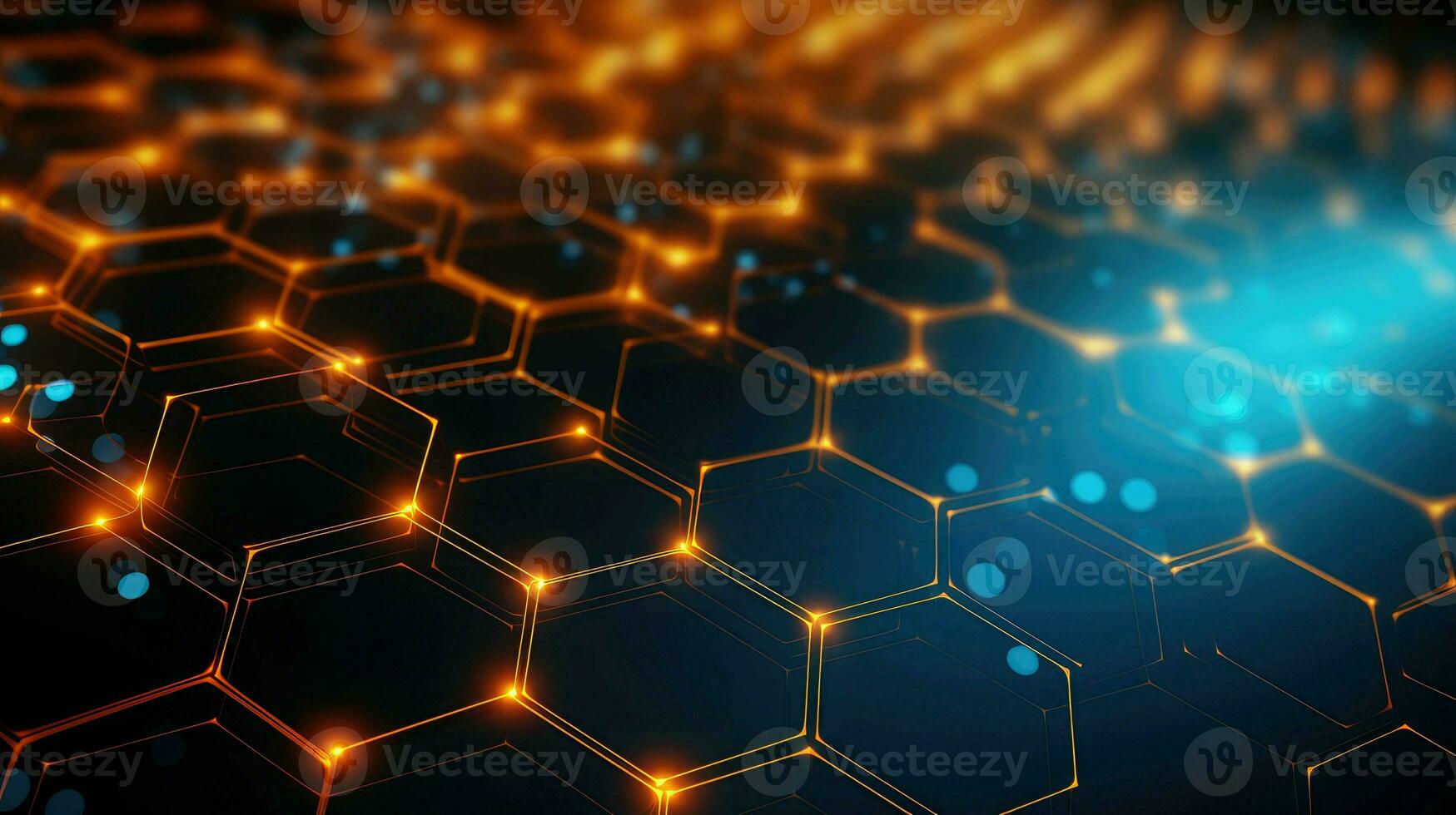 geometric hexagon grid network ai generated photo