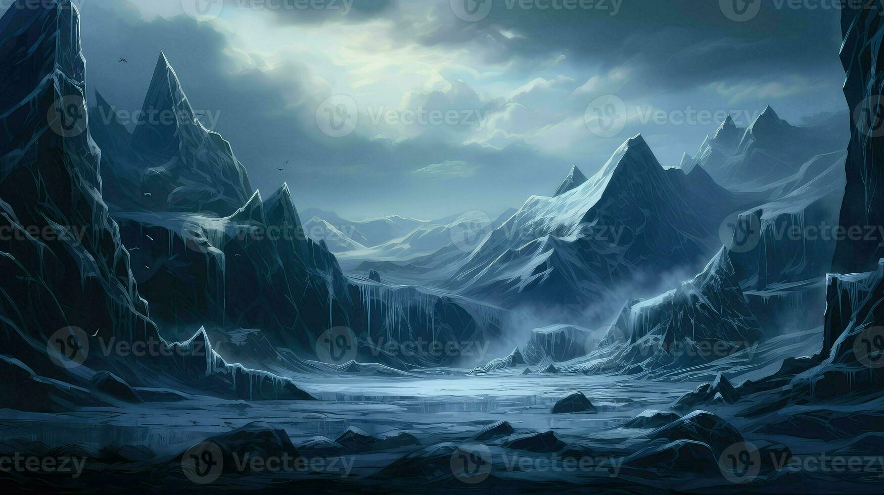 ice volcanic glacial icefall ai generated photo