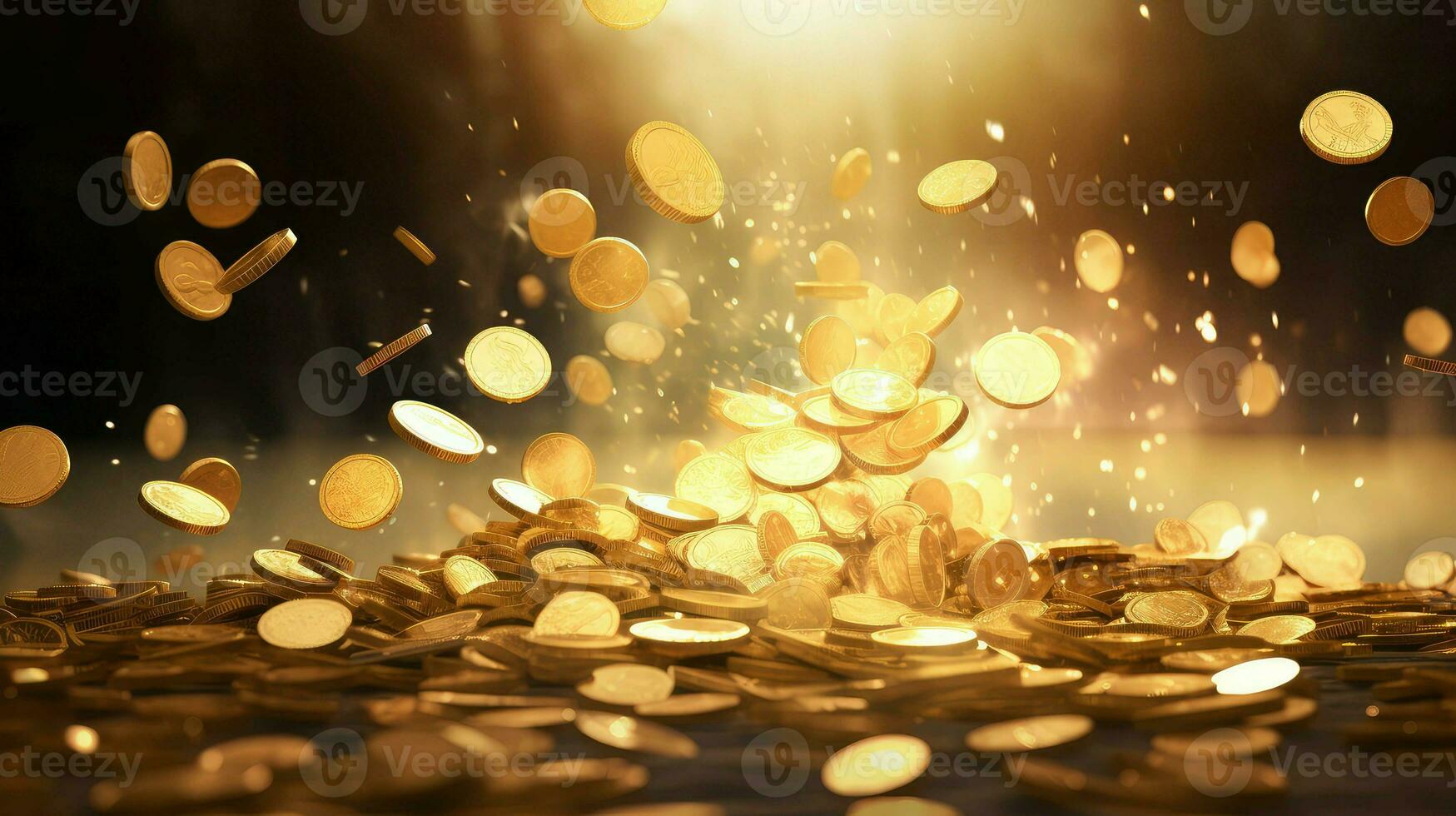 casino gold coin explosion ai generated photo