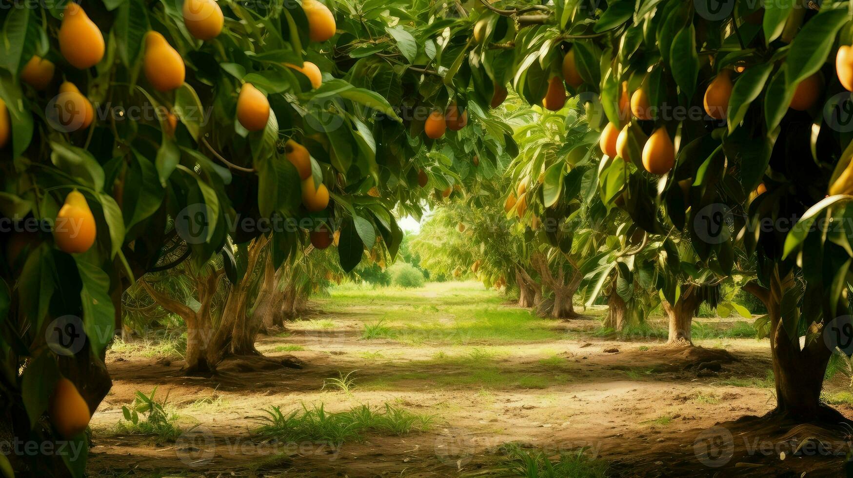 fruit island mango groves ai generated photo