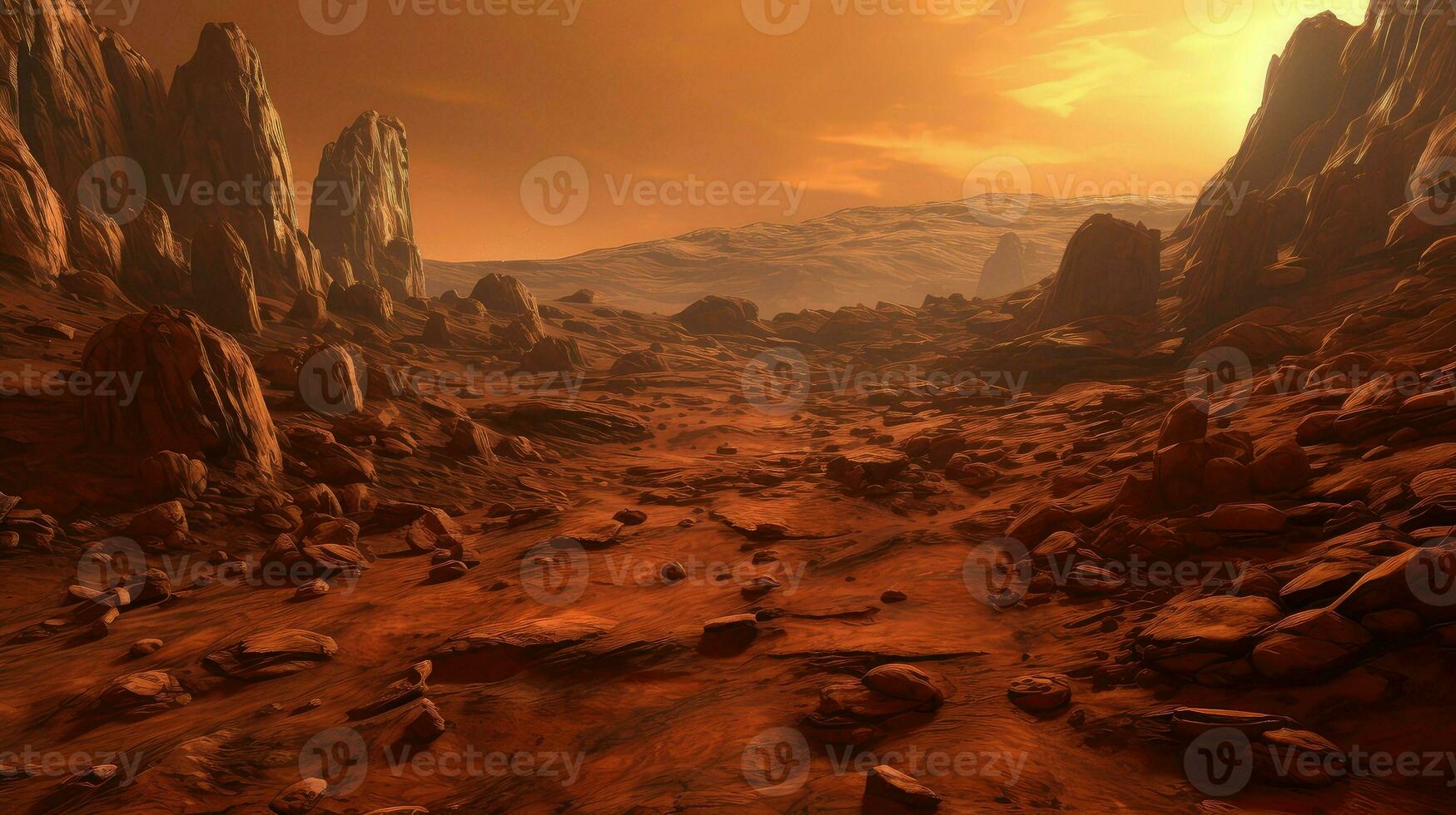orbit mars regolith mountain ai generated photo